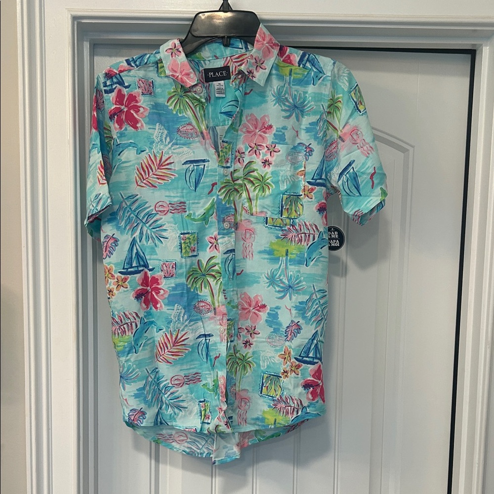 Place Tropical Paradise Shirt with Blue and Pink Accents